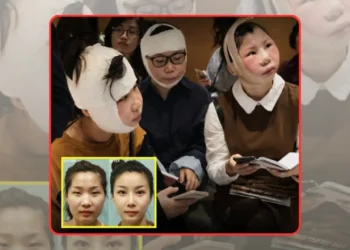 A group of Chinese women whose faces were changed due to plastic surgery were stranded at the airport